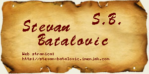 Stevan Batalović vizit kartica